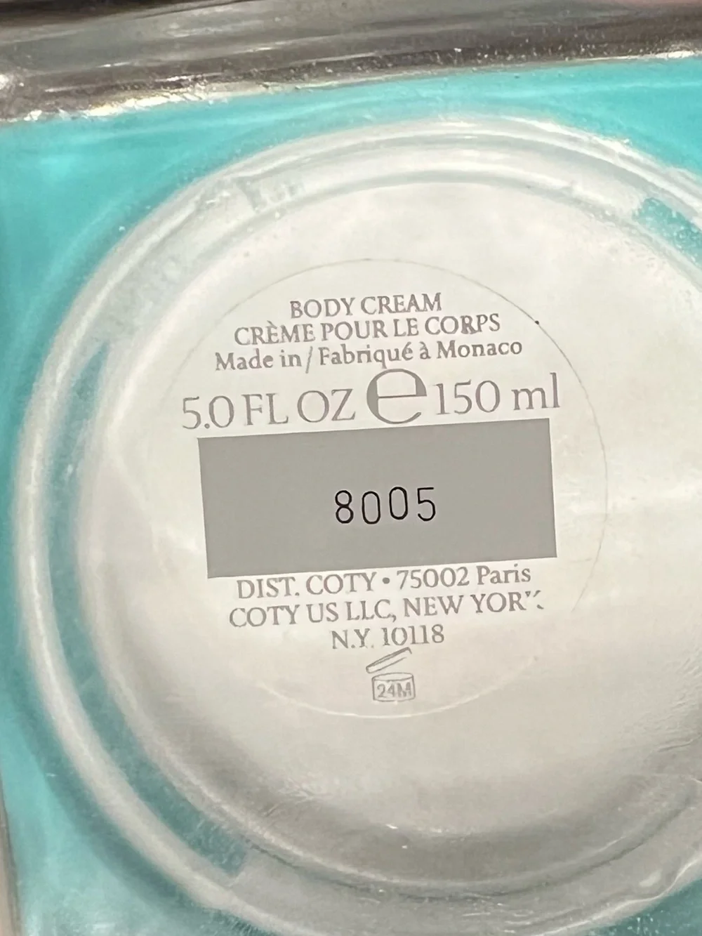 Tiffany & Co Empty Glass Cream Jar with Lid